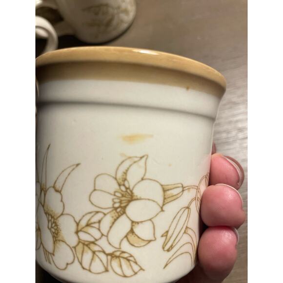 4 Small Beige Coffee,Tea Mug with Handle Floral Pattern Biltons Made In England - Picture 7 of 7